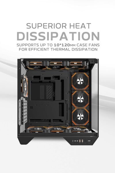 Darkflash DY470 ATX/MATX/ITX Triple Glass Gaming PC Case with 4*120MM ...