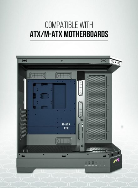 Prism Triple Glass Panel ATX/M-ATX Gaming PC Case with 7*ARGB PWM Fans ...