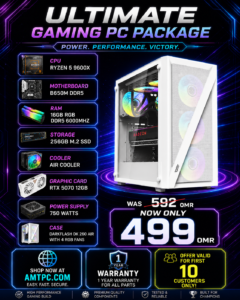 PC Package RTX 5070, Ryzen 5 9600X, 16GB Ram DDR5, B650M Motherboard<span> - </span>Black, 256gb, 16gb