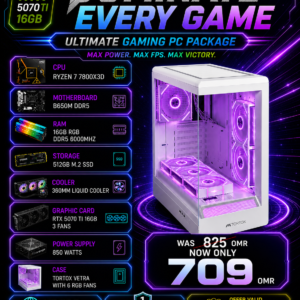 PC Package RTX 5070 TI 16GB, Ryzen 7 7800X3D, 16GB Ram DDR5, B650M Motherboard
